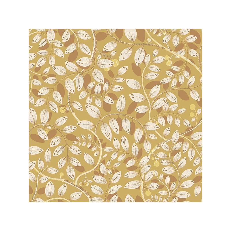 Sample 2932-65108 Lina, Kirke Yellow Leafy Vines  by A-Street Prints Wallpaper