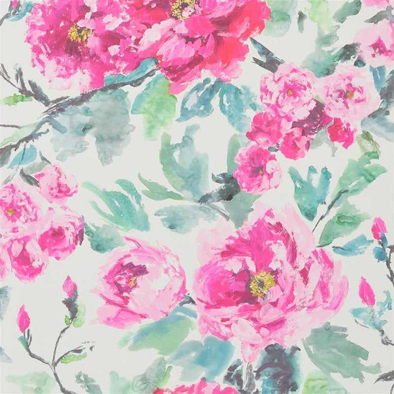 Sample PDG649-01 Shanghai Garden, Peony by Designer Guild Wallpaper