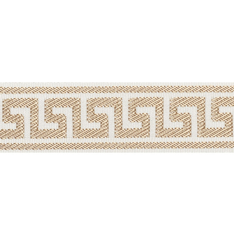 74682 | Etienne Silk Greek Key Narrow, Sand - Schumacher Fabric