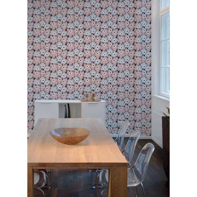 MKS4491 Marimekko Pink Pieni Unikko Peel &amp; Stick Wallpaper by NuWallpaper4