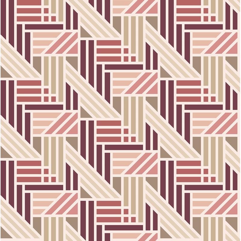 VBS4022 Vera Bradley Pink Geo Medallion Peel &amp; Stick Wallpaper by NuWallpaper