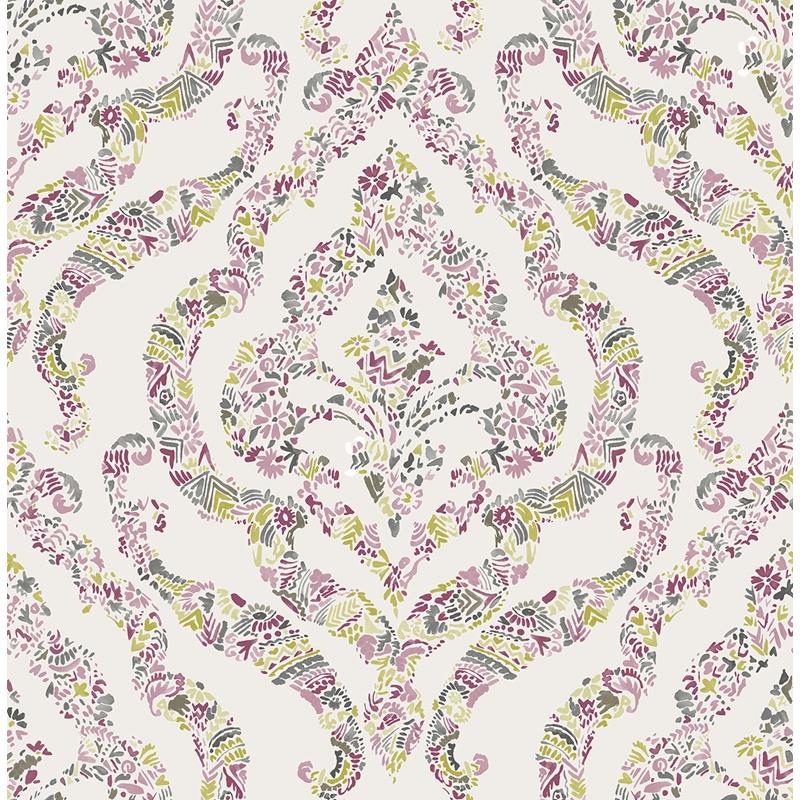 Order 2901-25402 Perennial Featherton Pink Floral Damask A Street Prints Wallpaper