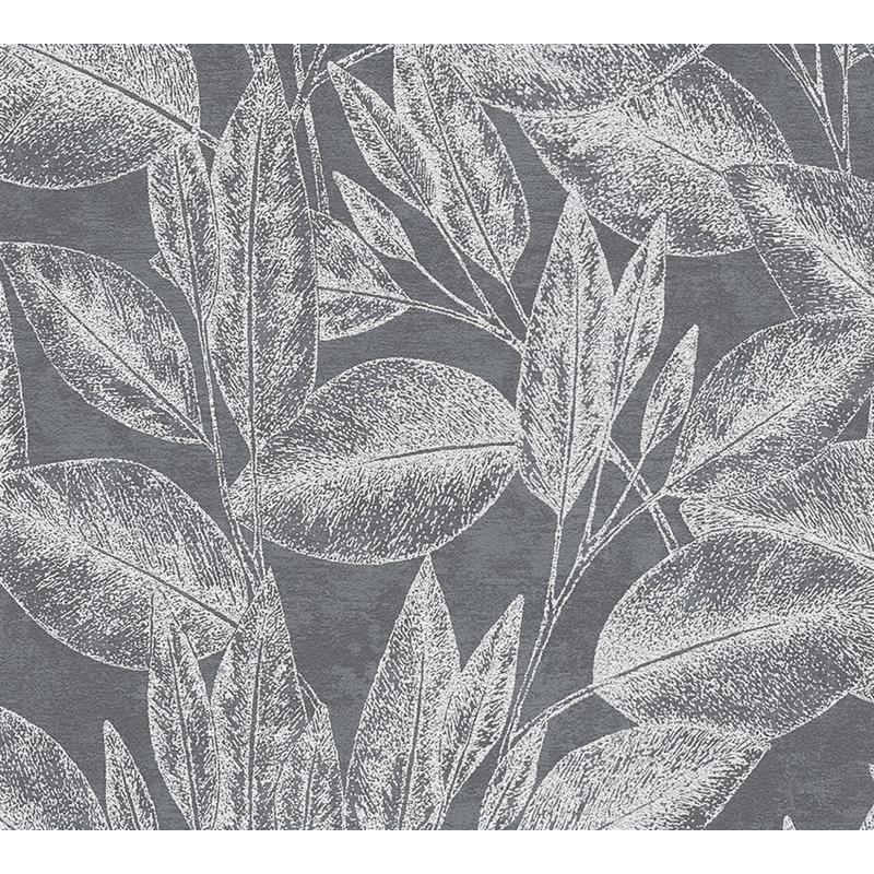 Search 4035-37836-4 Windsong Suki Grey Leaves Wallpaper Grey by Advantage
