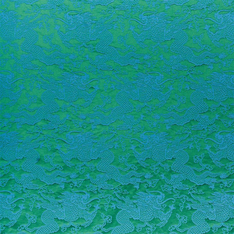 Purchase sample of 78100 Ruan Dragon Damask, Emerald by Schumacher Fabric
