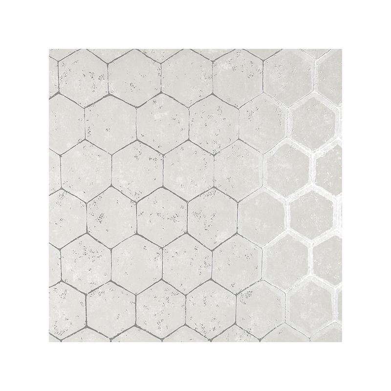 Sample 2927-00406 Polished, Starling Silver Honeycomb by Brewster Wallpaper