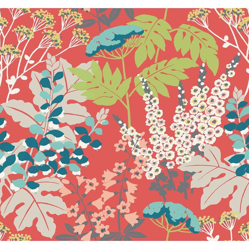 Sample 2973-90021 Daylight, Brie Red Forest Flowers by A-Street Prints Wallpaper