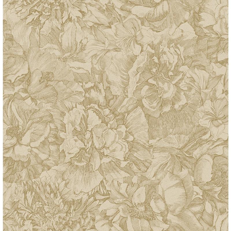 View 307341 Museum Auguste Gold Floral Wallpaper Gold by Eijffinger Wallpaper