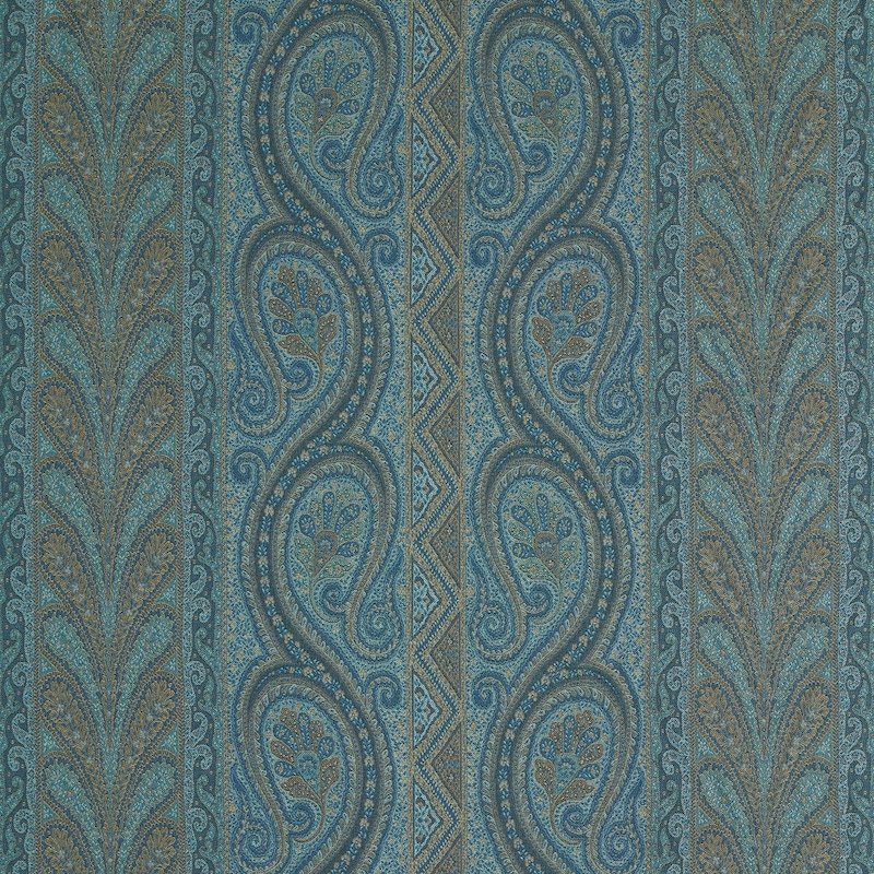 Buy 50774 Chatelaine Paisley Blue by Schumacher Fabric