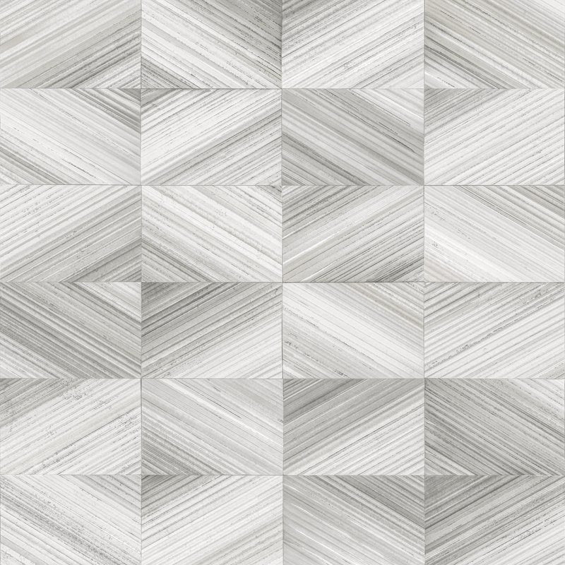 Shop 2904-25379 Fresh Start Kitchen & Bath Stratum Grey Geometric Faux Wood Wallpaper Grey Brewster