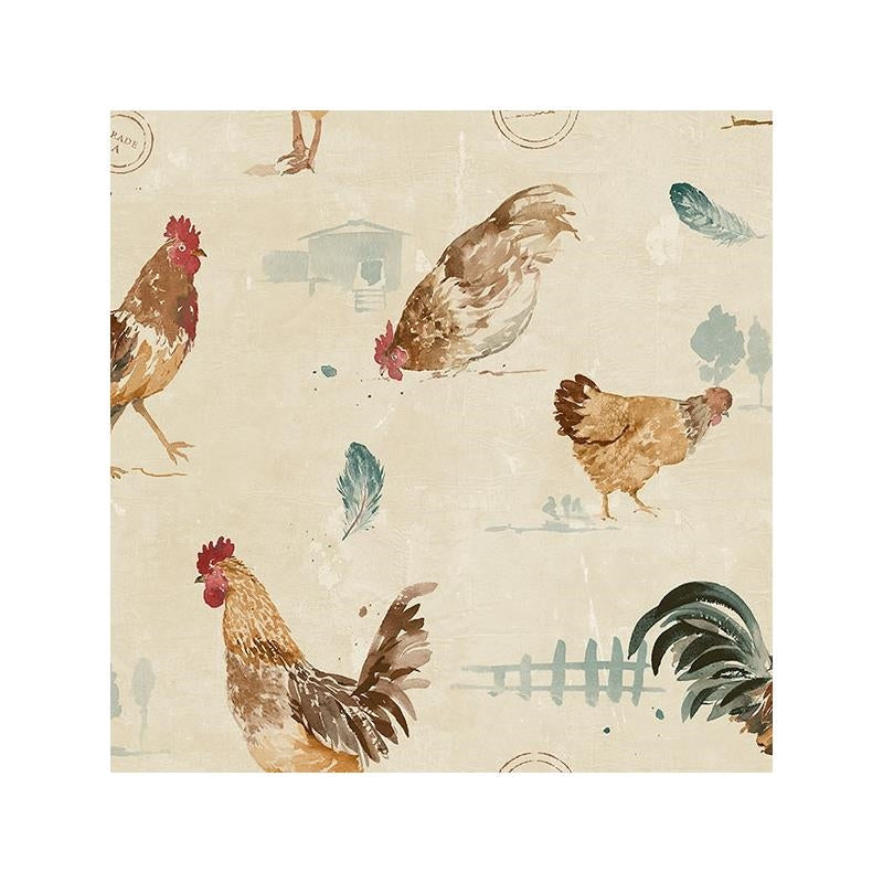Sample FK34434 Brown Roosters wallpaper Norwall Wallpaper