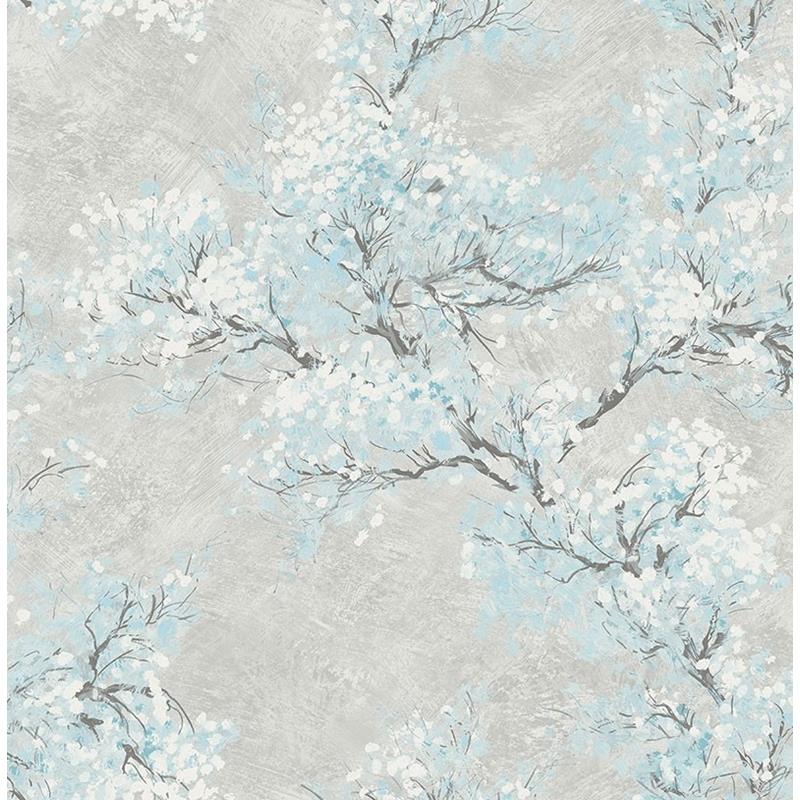 Shop FI71108 French Impressionist Blue Cherry Blossom by Seabrook Wallpaper