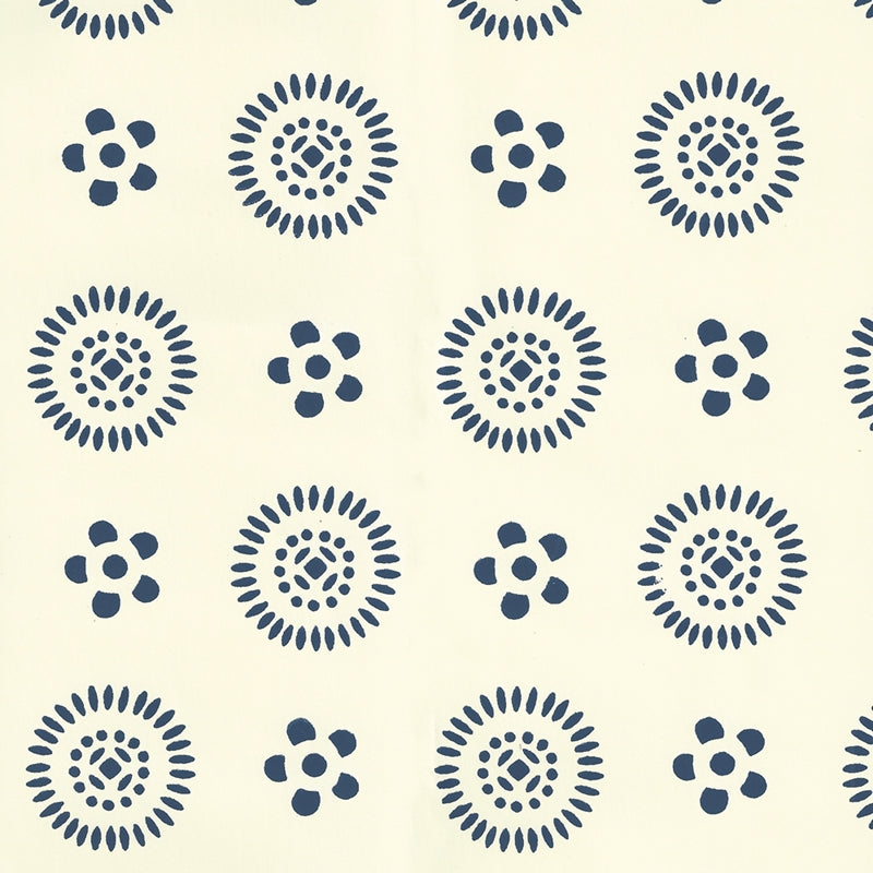 Sample 2210-07OWP Cecil, Navy on Off White by Quadrille Wallpaper