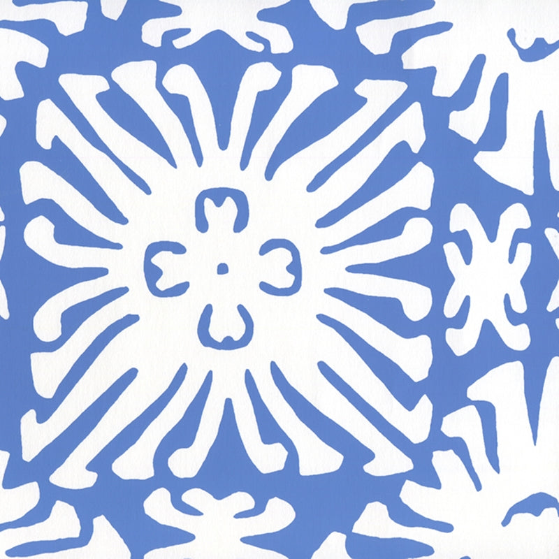 Sample 2485WP-13 Sigourney Reverse Small Scale, Royal Blue on White by Quadrille Wallpaper