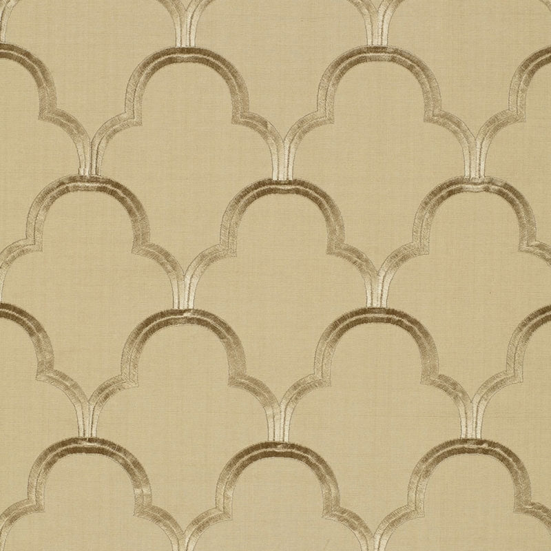 Order 64321 Scallop Embroidery Sesame by Schumacher Fabric