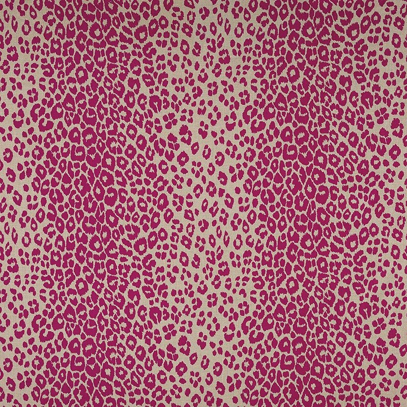 Purchase sample of 175723 Iconic Leopard, Fuchsia/Natural by Schumacher Fabric