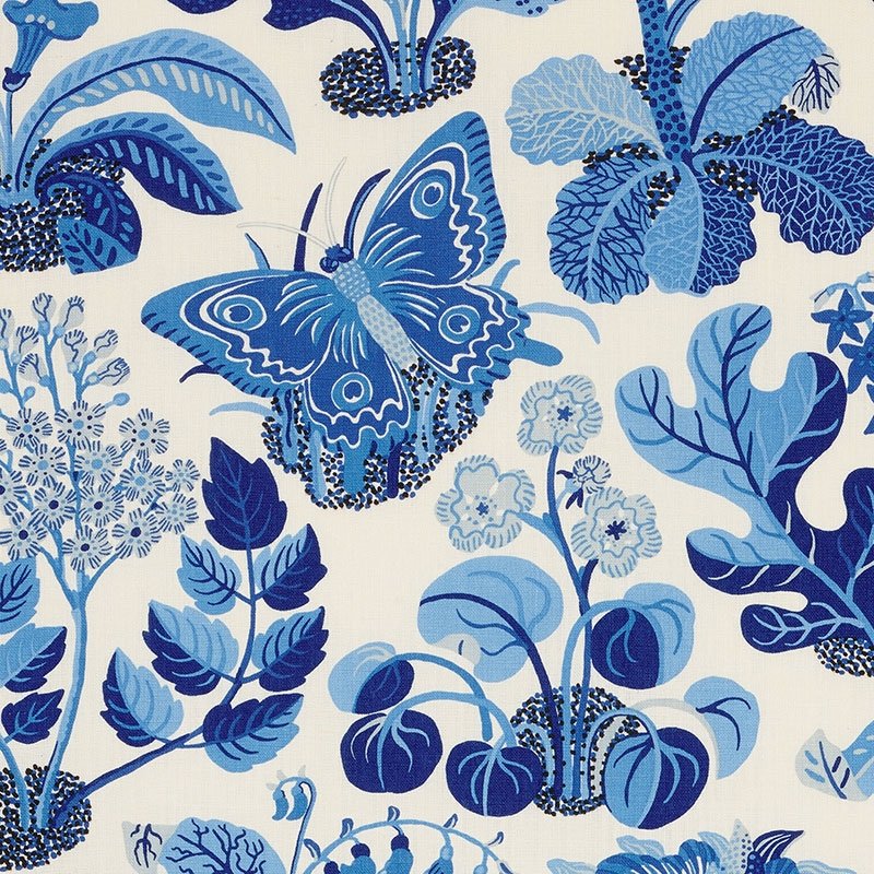 Purchase sample of 176183 Exotic Butterfly, Marine by Schumacher Fabric