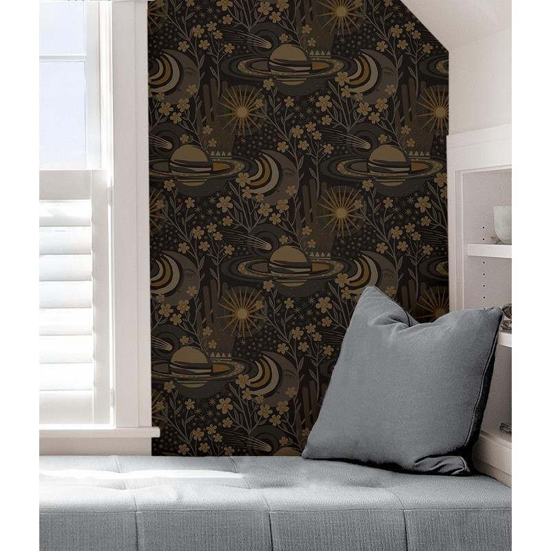 PLS4210 Pip &amp; Lo Black Ethereal Cosmos Peel &amp; Stick Wallpaper by NuWallpaper5