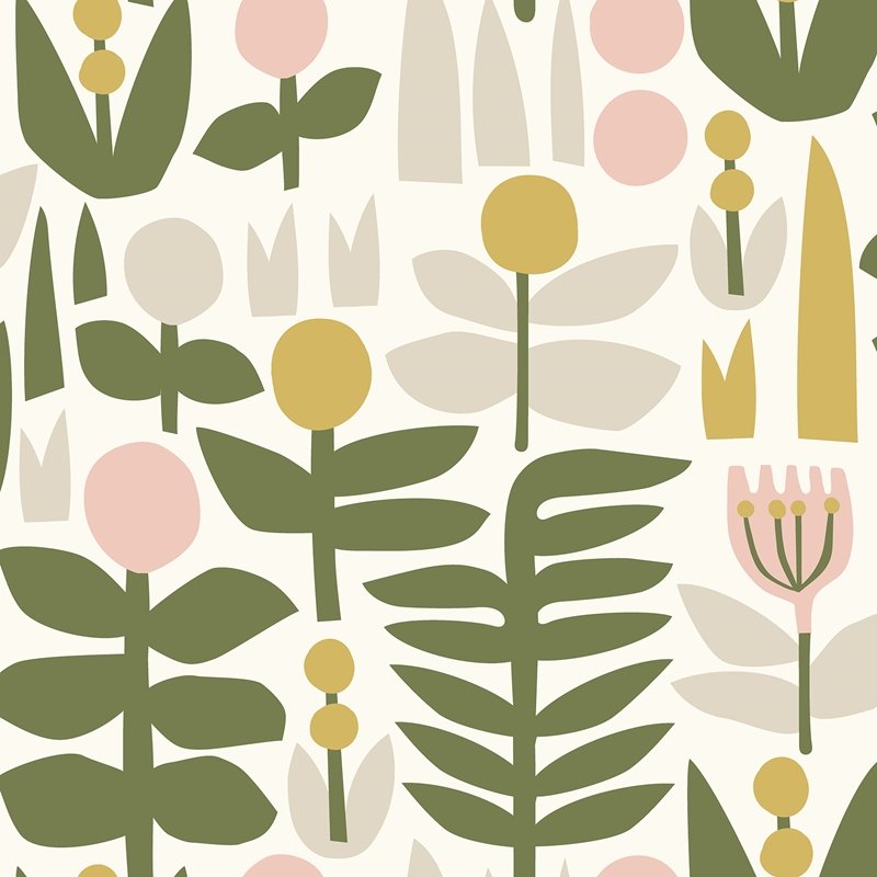 Purchase LDS4578 Leah Duncan Yellow A Bit Of Folk Peel & Stick Wallpaper Yellow by NuWallpaper