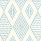 Sample AP850-02 Safari Embroidery, Soft Windsor on Almost White  by Quadrille Wallpaper
