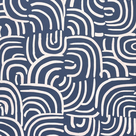 Search 5013691 New Beat Dark Blue Schumacher Wallcovering Wallpaper