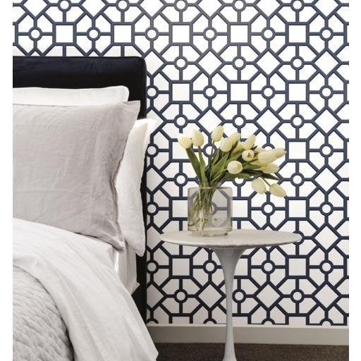 Search Psw1027Rl Tropics Geometric Blue Peel And Stick Wallpaper