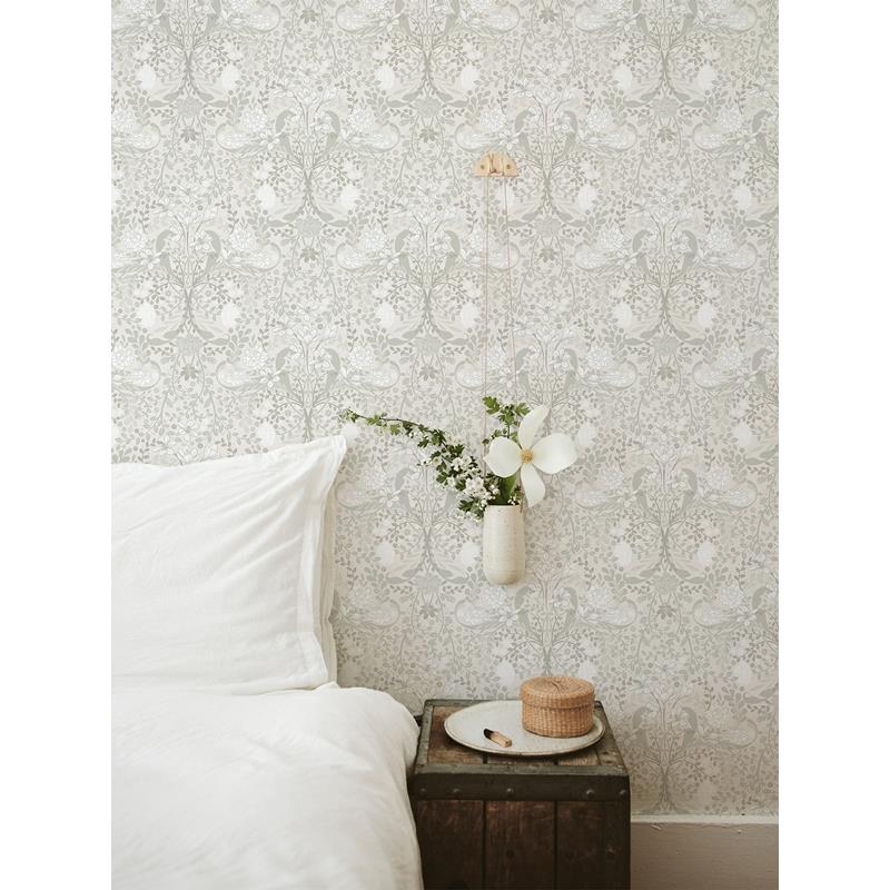 Save on 2999-24107 Annelie Froso Light Grey Garden Damask Lt Grey A-Street Prints Wallpaper