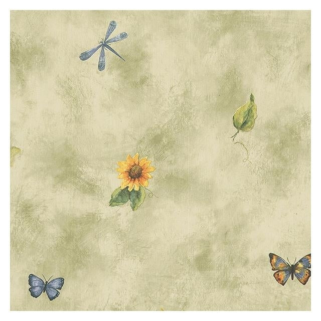 Norwall Butler Kitchen BG19541 | Fresh Kitchen 5 Green Butterflies Wallpaper - Norwall