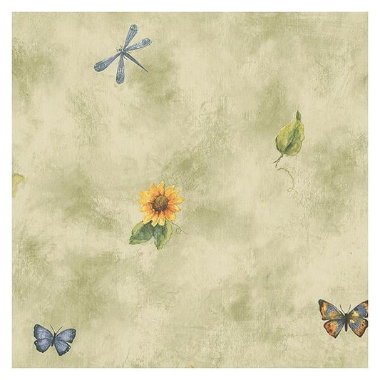 Purchase BG19541 Fresh Kitchen 5 Green Butterflies Wallpaper by Norwall Wallpaper