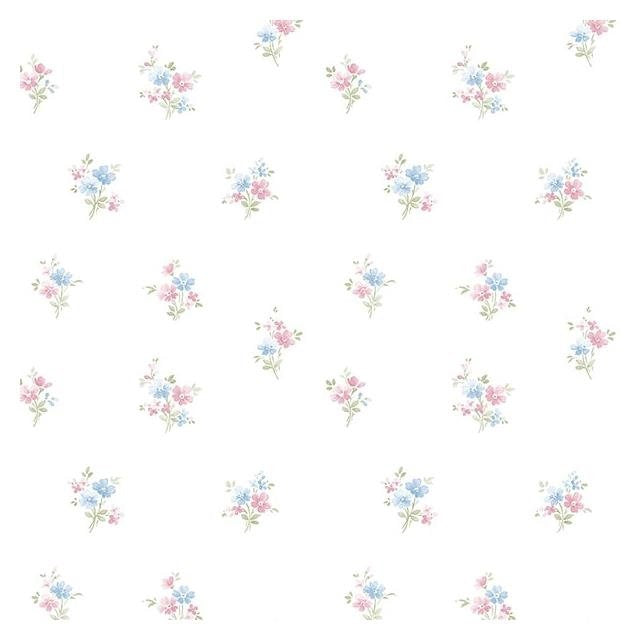 Acquire PR33843 Floral Prints 2 Blue Small Floral Wallpaper by Norwall Wallpaper
