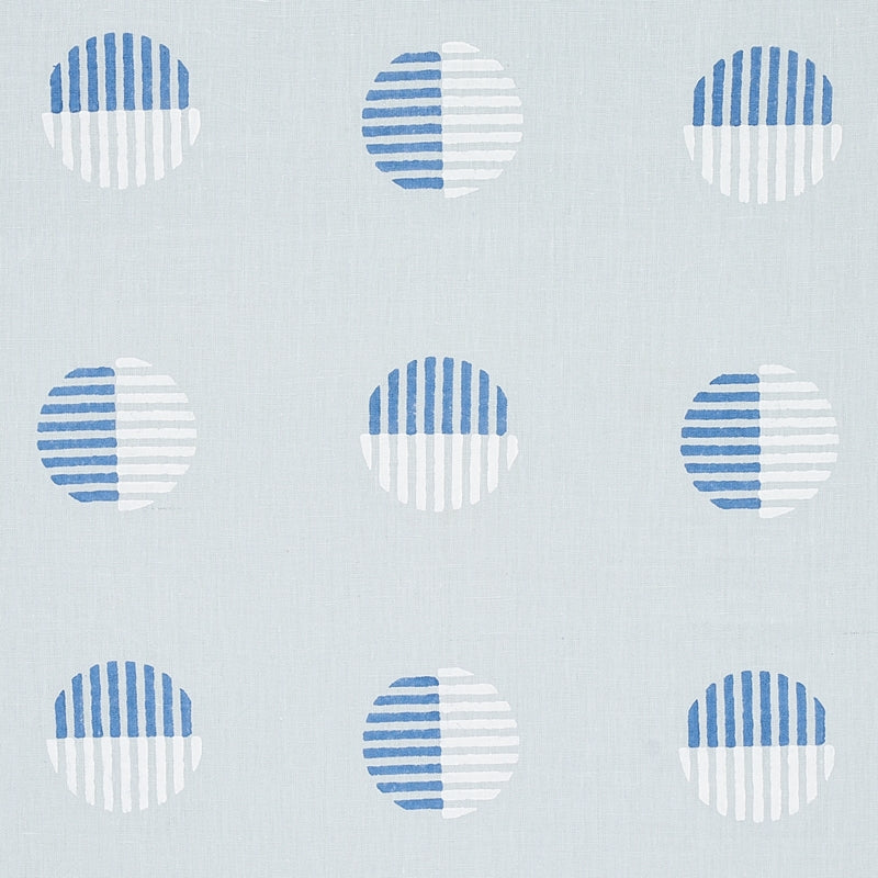 Purchase sample of 180000 Ando Hand Block Print, Chambray by Schumacher Fabric