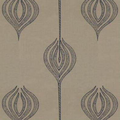 Buy GWF-2928.50.0 Tulip Embroidery Beige Modern/Contemporary by Groundworks Fabric