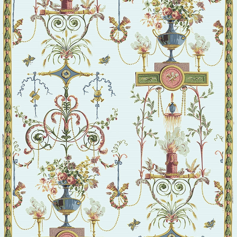 Purchase sample of 172632 Terracina Arabesque, Celestial by Schumacher Fabric