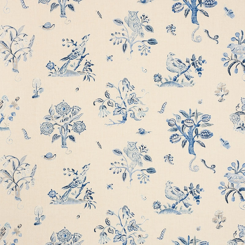 Purchase sample of 176753 Magical Menagerie, Blues by Schumacher Fabric