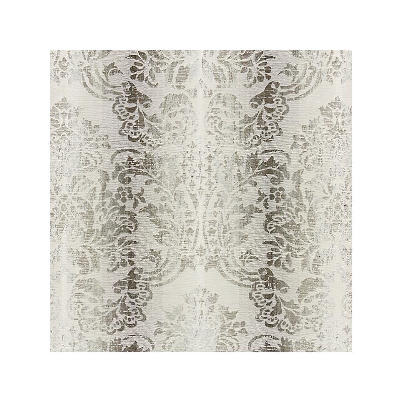 Sample 27093-003 Sorrento Linen Damask, Zinc - Scalamandre Fabric (SC 000327093)