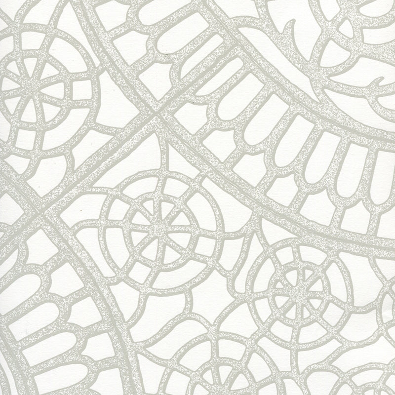 Sample CP1030W-03 Camelot, Grey On White by Quadrille Wallpaper