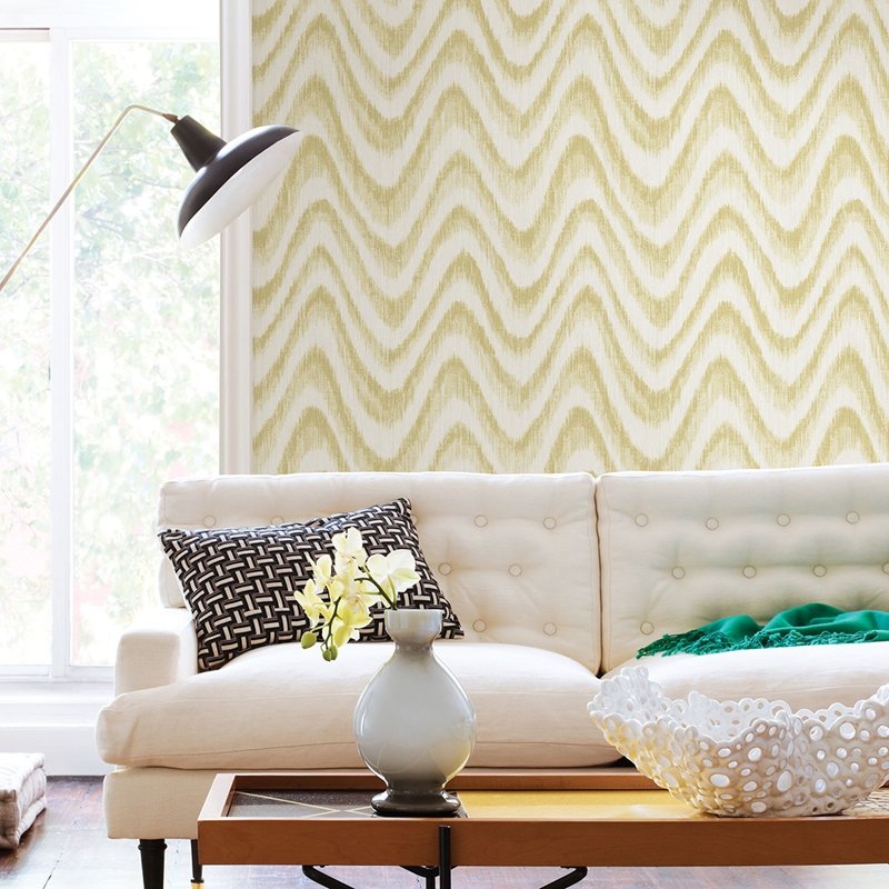 Shop 2901-25409 Perennial Bargello Yellow Faux Grasscloth Wave A Street Prints Wallpaper