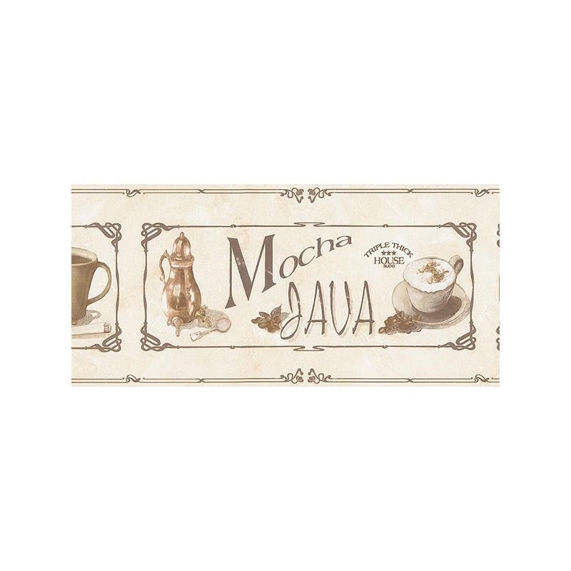 Sample FK78456 Brown Coffee Cups wallpaper Norwall Wallpaper