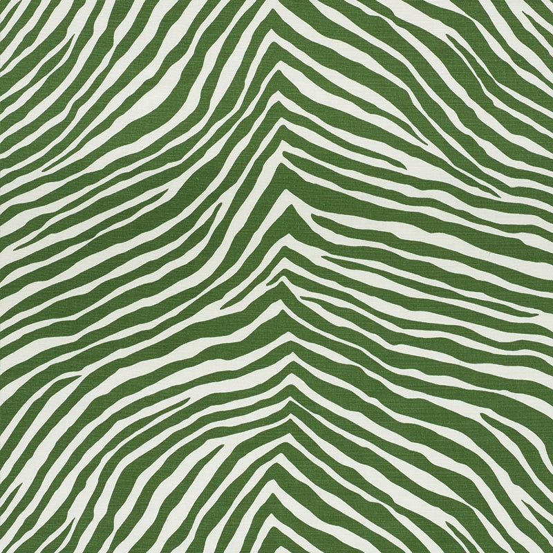 Purchase sample of 177441 Iconic Zebra, Green by Schumacher Fabric