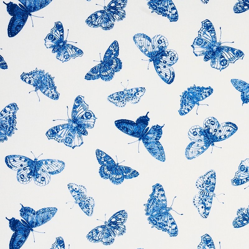 Purchase sample of 179432 Burnell Butterfly, Blue by Schumacher Fabric