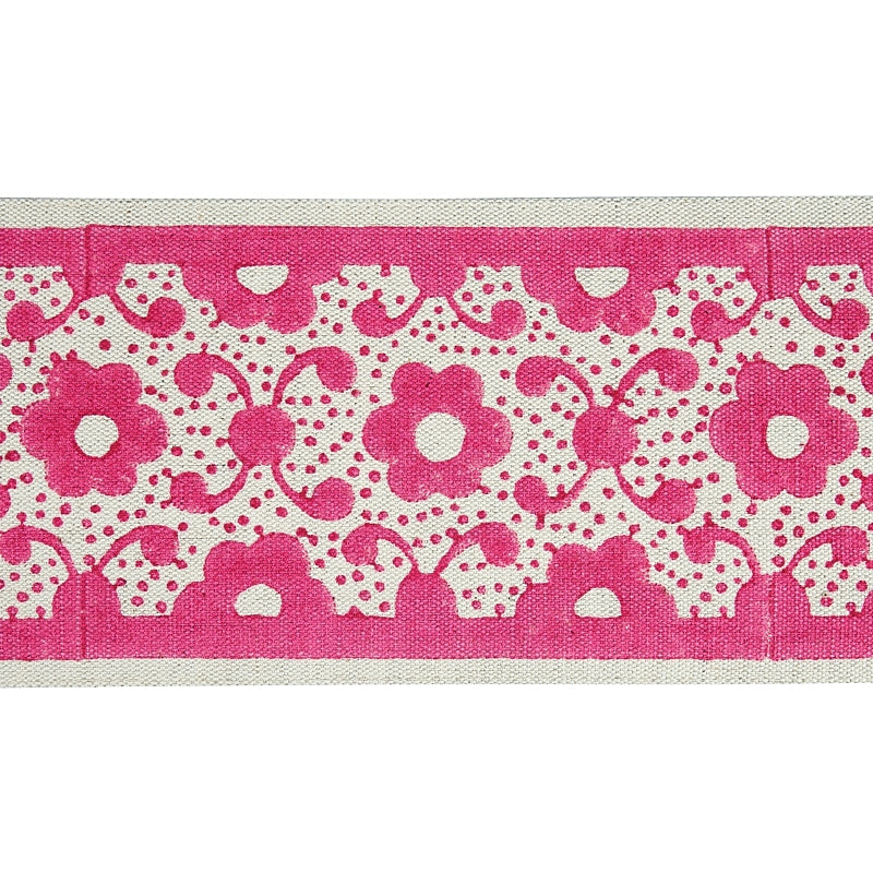 Sample 79122 Brinda Hand Blocked Tape, Pink By Schumacher Trim