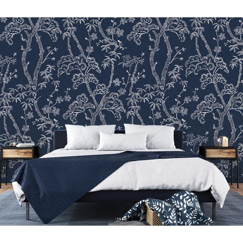 Find ASTM3920 Katie Hunt Storybook Forest Denim Blue Wall Mural by Katie Hunt x A-Street Prints Wallpaper