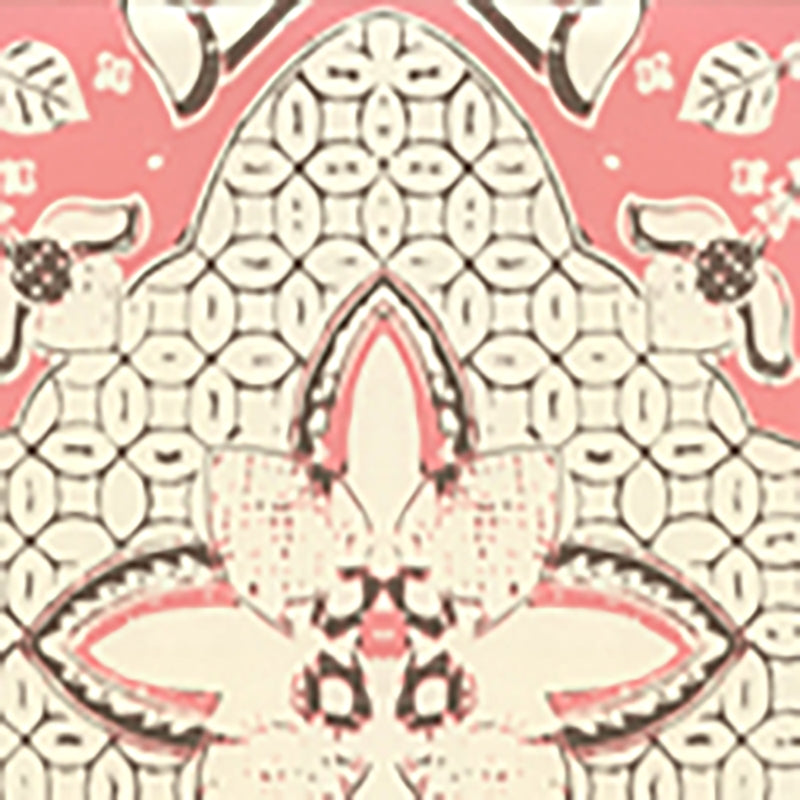 Sample 6430-09WP New Batik, Salmon Brown on Off White by Quadrille Wallpaper