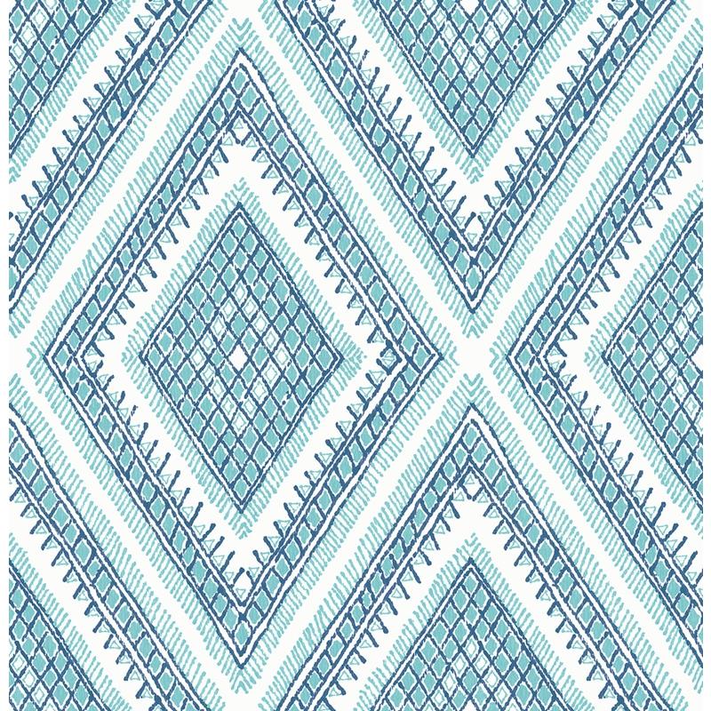Search 2969-26013 Pacifica Zaya Blue Tribal Diamonds Blue A-Street Prints Wallpaper