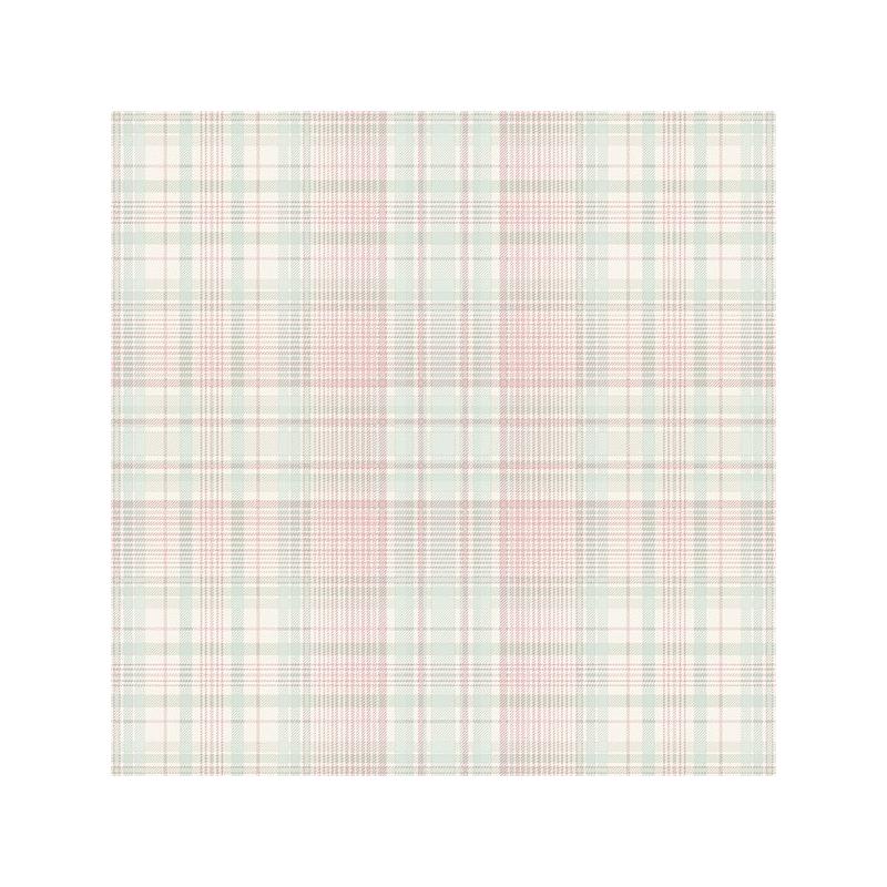 Sample AF37723 Flourish Abby Rose 4, Blue Check Plaid Wallpaper by Norwall