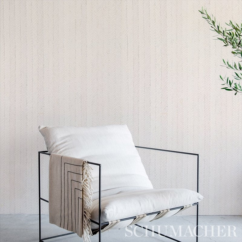 Buy 5010191 Braided Buri Ivory Schumacher Wallcovering Wallpaper