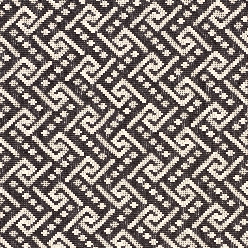 Purchase sample of 77122 Ionic Weave, Black by Schumacher Fabric