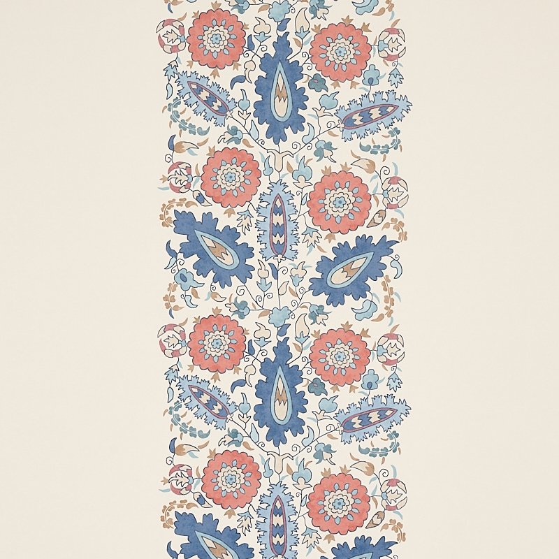 Save on 5012870 Anatolia Blue and Red Schumacher Wallcovering Wallpaper