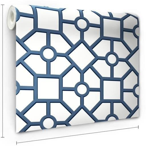 Acquire Psw1027Rl Tropics Geometric Blue Peel And Stick Wallpaper