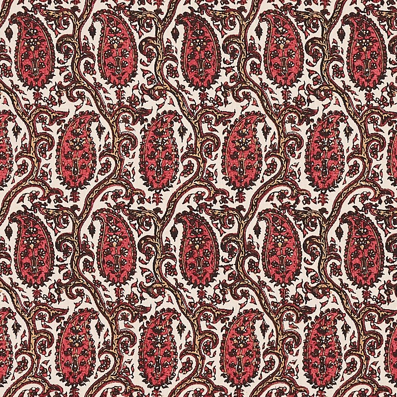 Purchase sample of 179960 Daria Paisley, Maroon by Schumacher Fabric