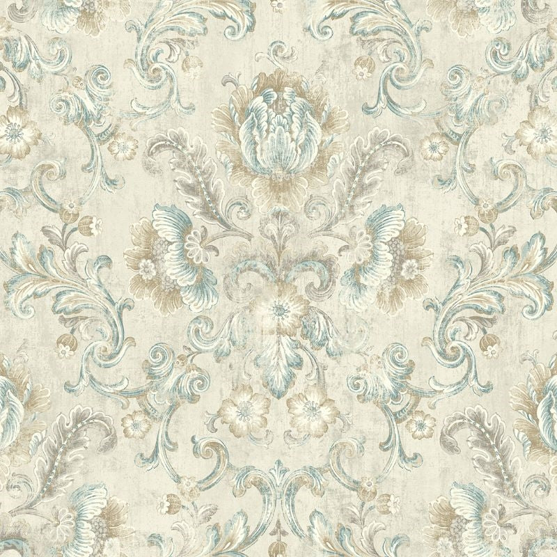 Acquire MV80908 Vintage Home 2 Floral Cameo by Wallquest Wallpaper
